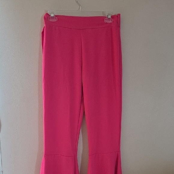 Bright Pink Flared Pants - Picture 2 of 4